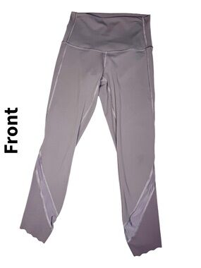 Lululemon Wunder Under Crop High-Rise scalloped leggings Lavender Size 4